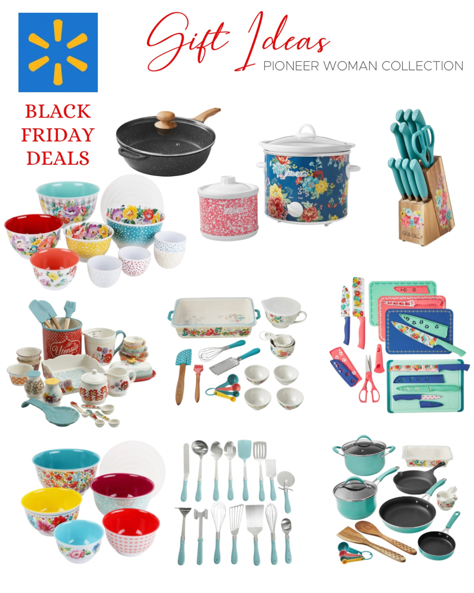 The Pioneer Woman Classic Ceramic Breezy Blossom Cookware Set, 25 Piece Set  - Yahoo Shopping