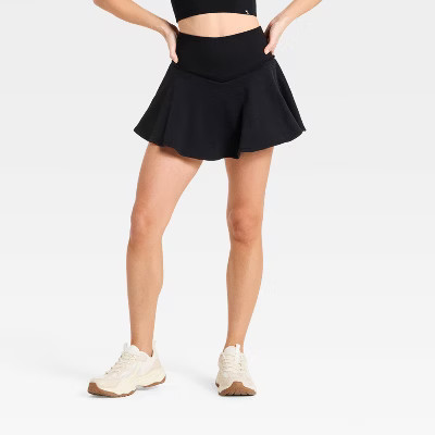 Women's Seamless Waistband French Terry Skort - JoyLab™ Black XXS | Target