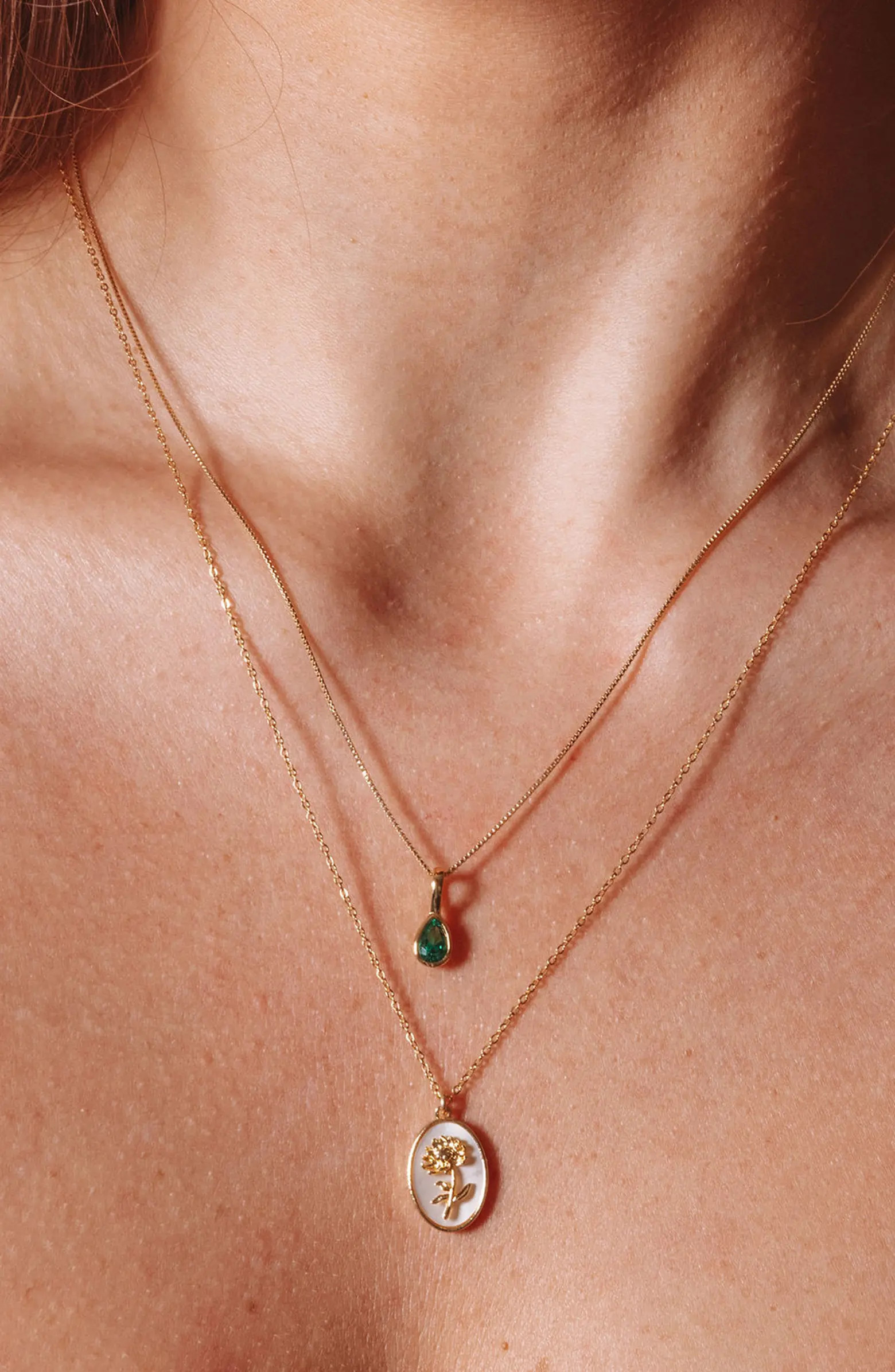 Set & Stones Katrina Birth Flower Pendant Necklace | Nordstrom | Nordstrom