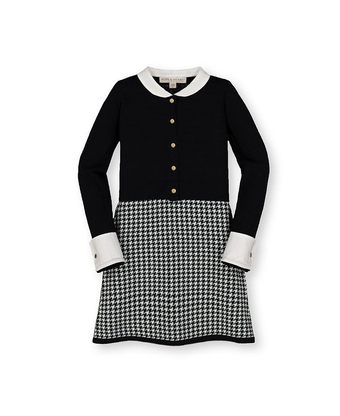 Hope & Henry Girls' Button Front Sweater Dress with Collar, Kids & Reviews - Kids - Macy's | Macys (US)