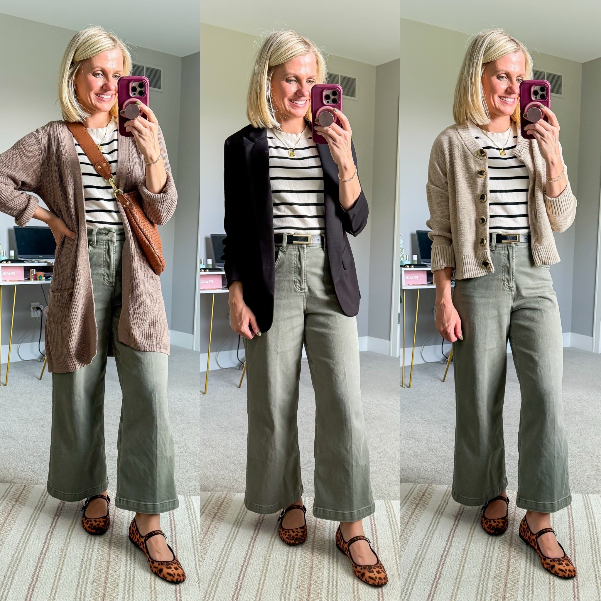 Fall outfit ideas from my capsule wardrobe with green cropped wide-leg pants  

#LTKSeasonal #LTKOver40 #LTKStyleTip