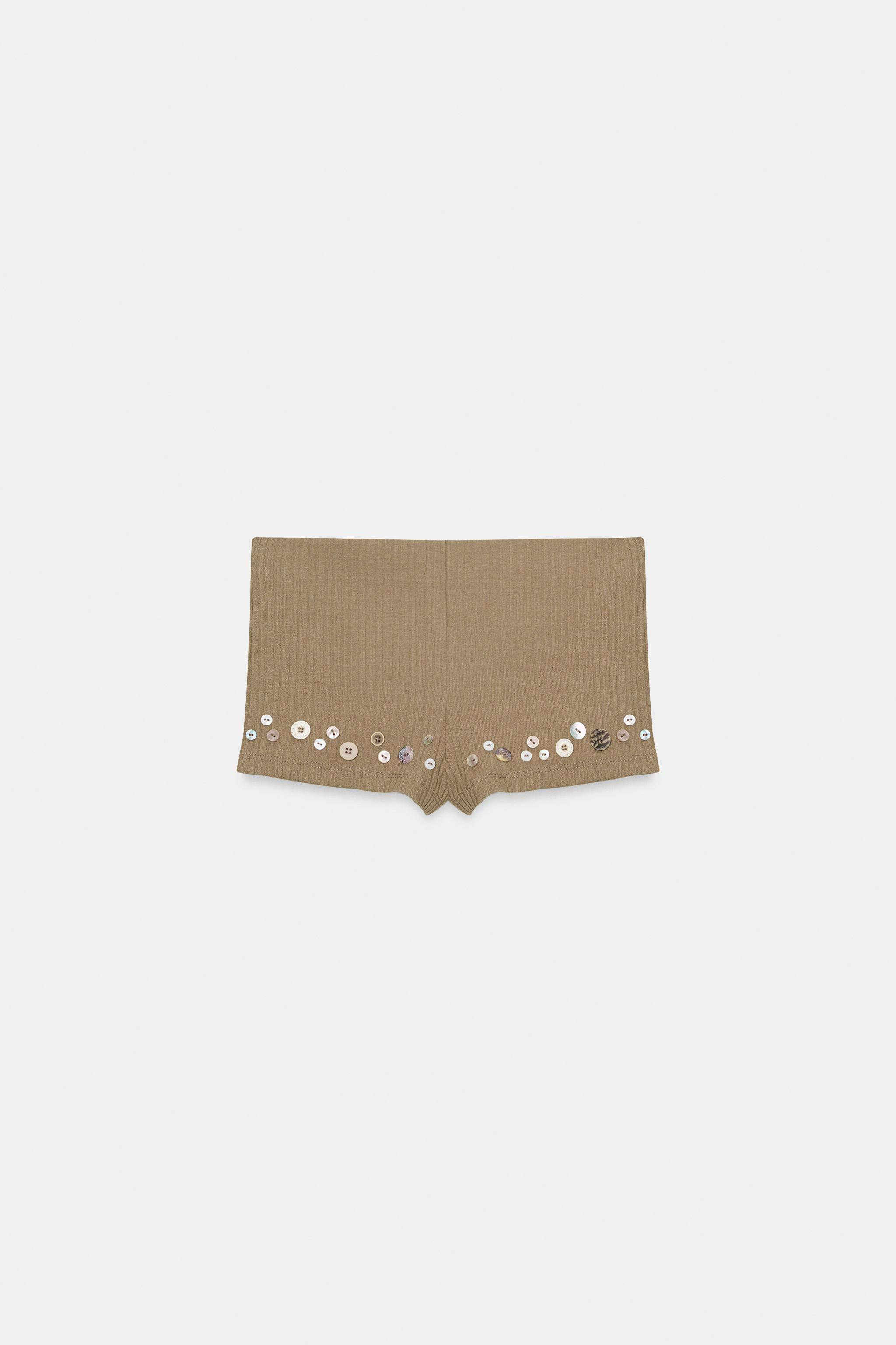 RIBBED BUTTON SHORTS | Zara UK