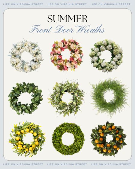 On the hunt for a cute front door wreath? I found a bunch of options at various price points and styles! Includes a hydrangea wreath, peony wreath, lemon wreath, citrus wreath, wildflower wreath, fern wreath, boxwood wreaths and more!
.
#ltkhome #ltkseasonal #ltkfindsunder100 #ltksalealert #ltkfindsunder50 #ltkstyletip front door decor. Summer front porchh

#LTKFindsUnder100 #LTKHome #LTKSeasonal
