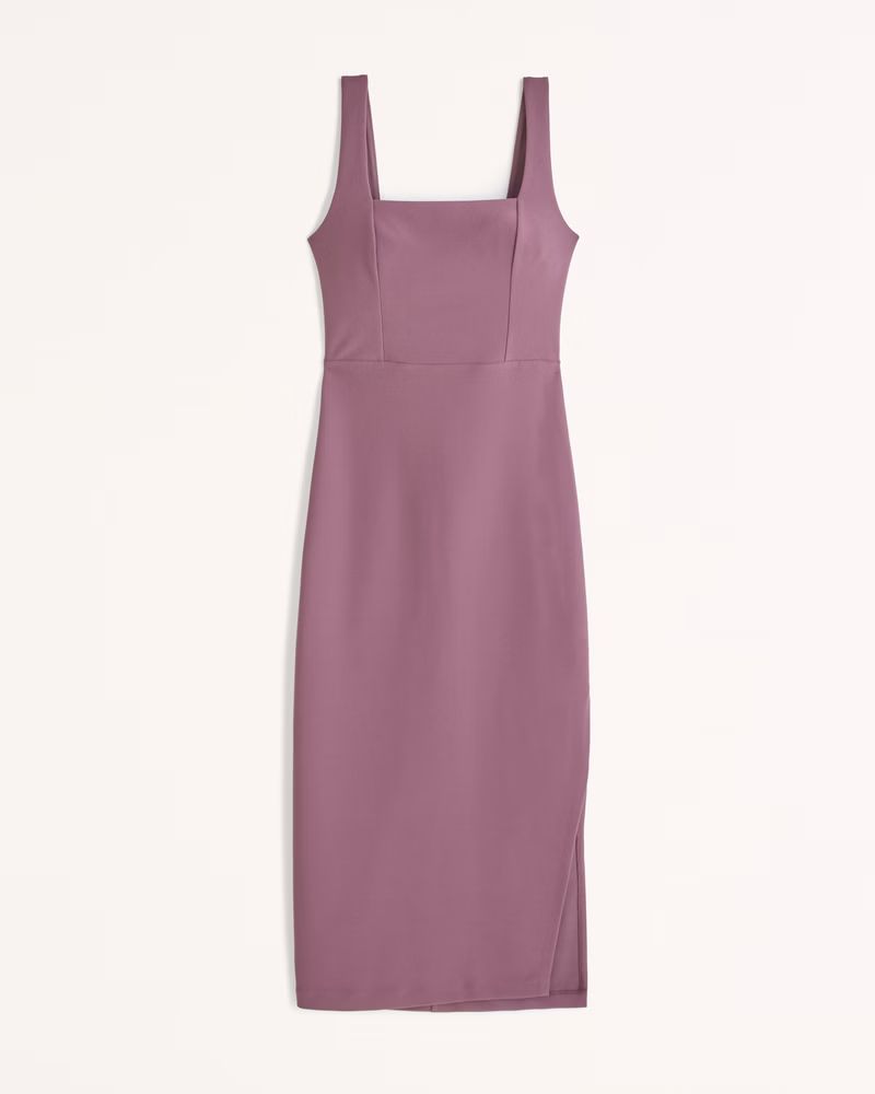 Squareneck Midi Dress | Abercrombie & Fitch (US)