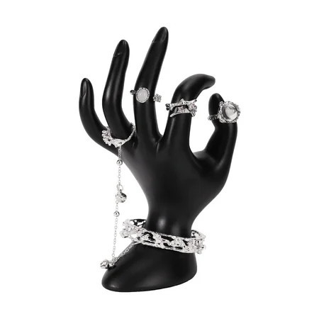 Jewelry Holder Hand Ring Holder Jewelry Organizer Stand Polyresin Necklace Stand Jewelry Holder With 2 Cone Ring Holder Aesthetic Room Decor Cute Y2k Room Decor for Women Girls Black | Walmart (US)