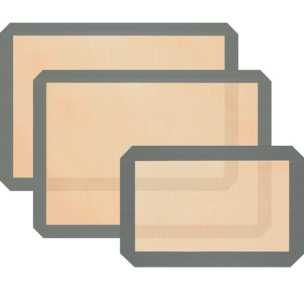 Silicone Baking Mat, 3 Pack Reusable Baking Mat, Non-Stick, Food Safe Silicone Mats for Baking, O... | Amazon (US)