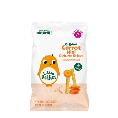 Little Bellies Organic Carrot Mini Pick-Me Sticks Baby Snacks - 4pk/1.4oz: Toddler, 1st Stage, Bag, Ready to Eat | Target