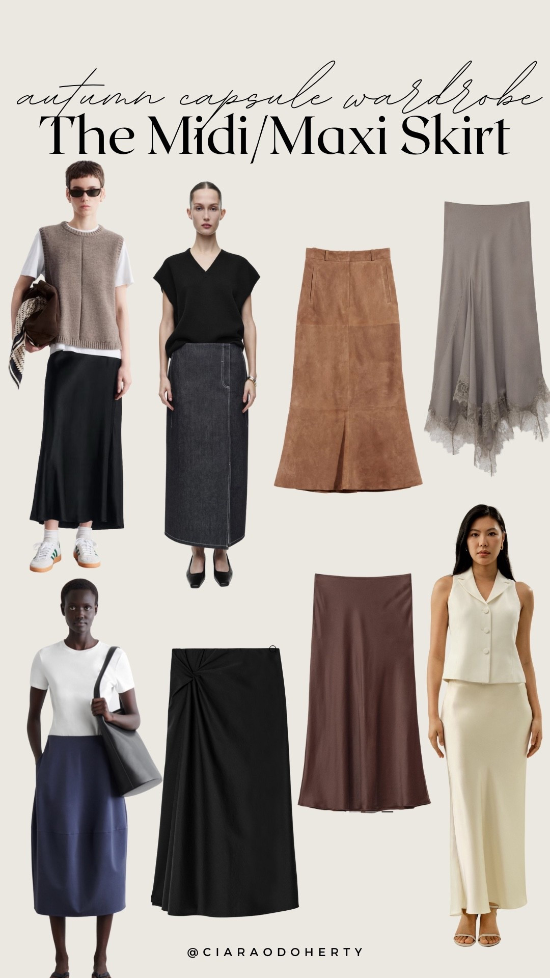 Autumn Capsule Wardrobe: The Midi/Maxi skirt 
Satin, lace, suede, wrap, bubble 

#LTKautumn #LTKireland #LTKeurope