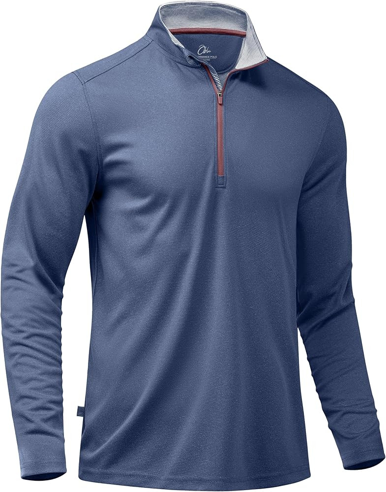 Obla Golf Quarter Zip Pullover for Men Mock Neck Sweatshirt Lightweight Sun Protection Men's Long... | Amazon (US)