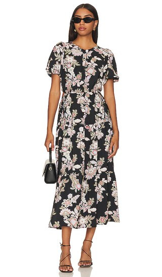 Willow Midi Dress in Black Floral | Revolve Clothing (Global)