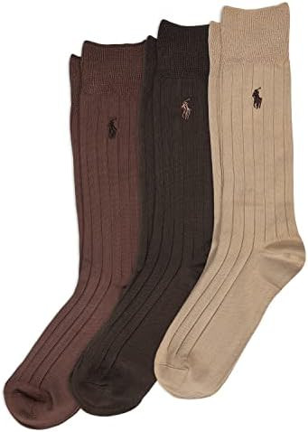 Polo Ralph Lauren Men's Super Soft Ribbed Dress Crew Socks (3-Pack) | Amazon (US)