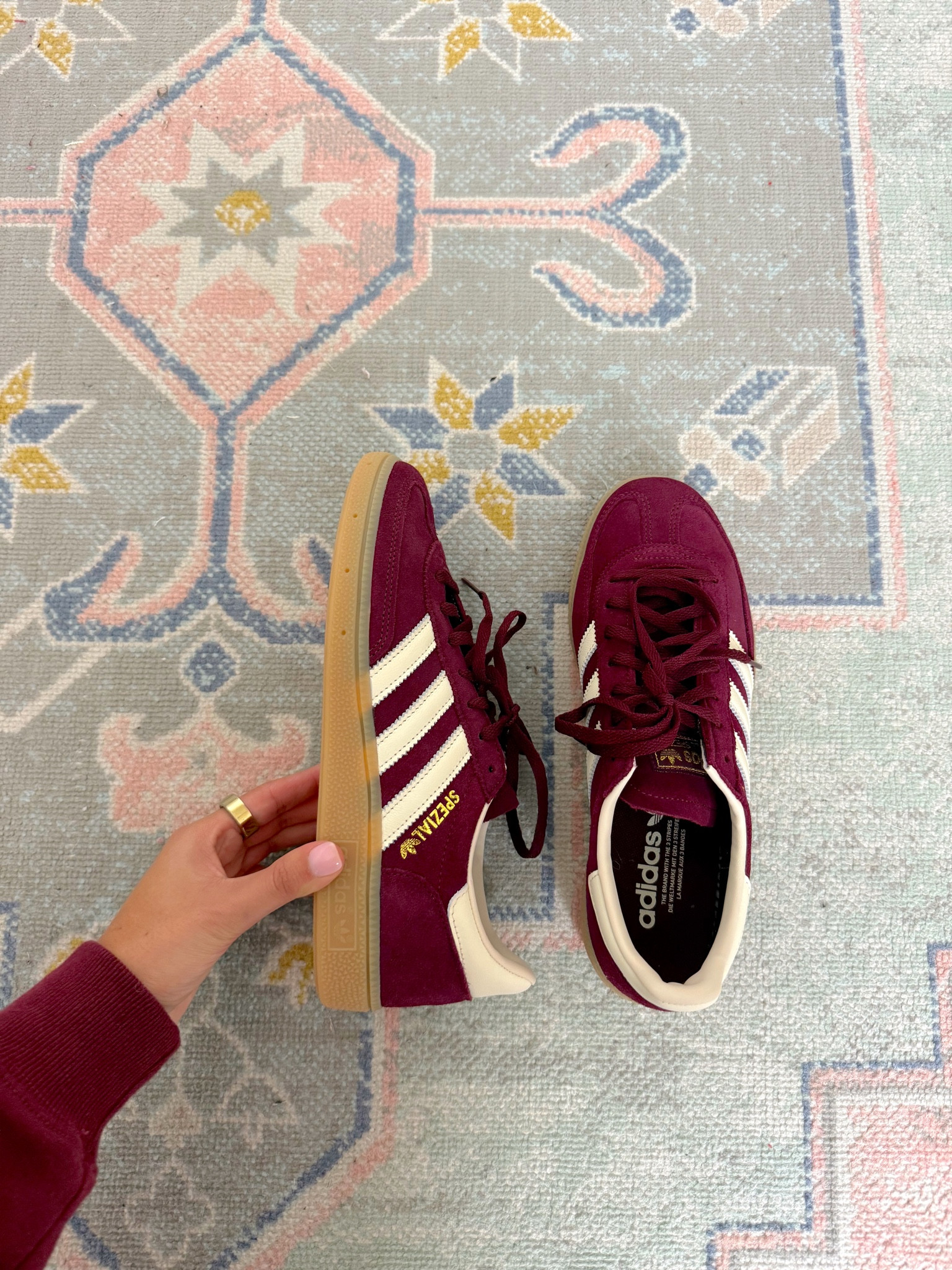 have had my eye on these @adidas for months now! grabbed the maroon in stock 👟perfect gift for her #adidaspartner #createdwithadidas
