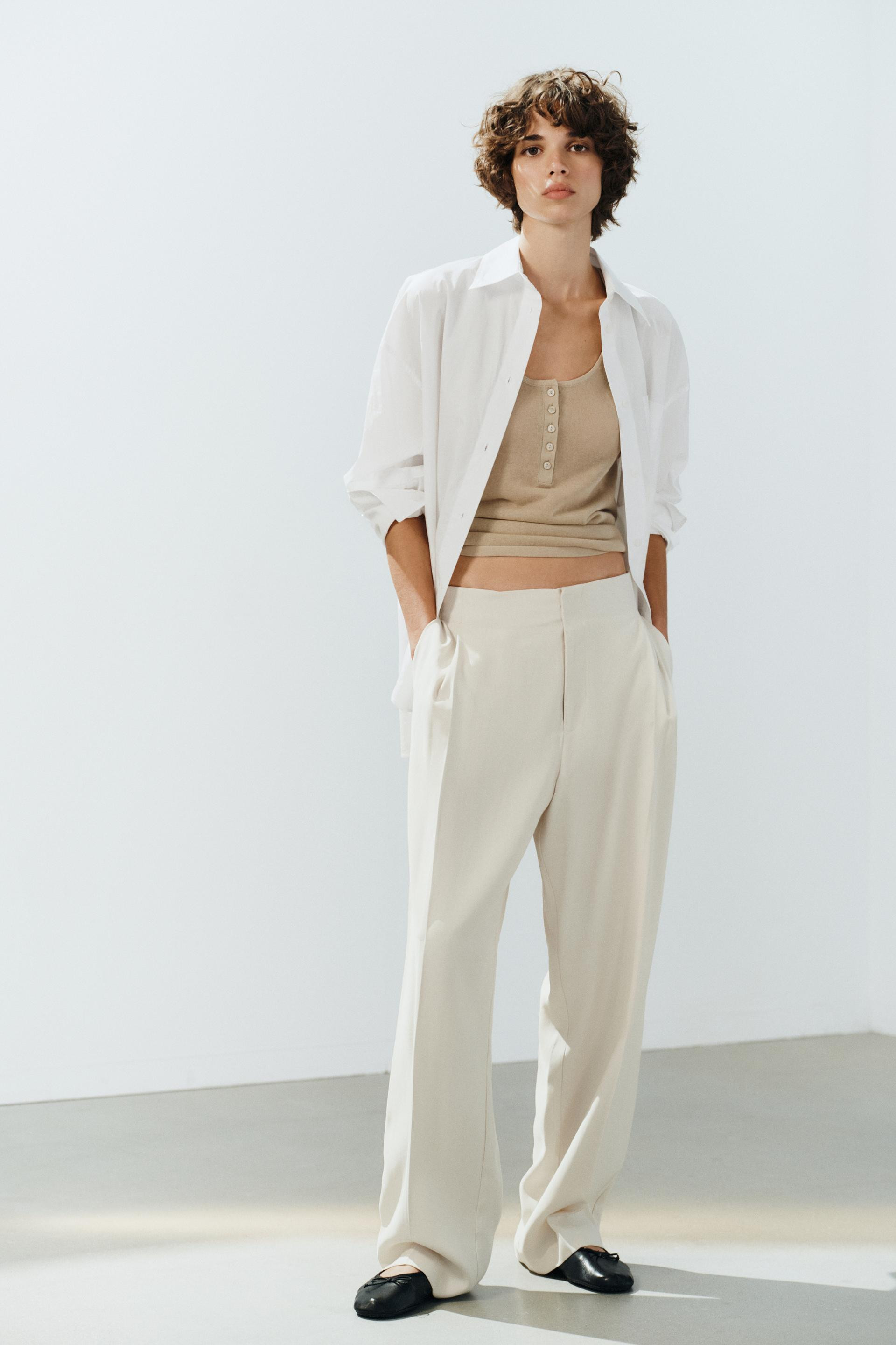 Zara - Fließende Hose Mit Zierfalten - Schwarz - Xxl - Damen | Zara DE