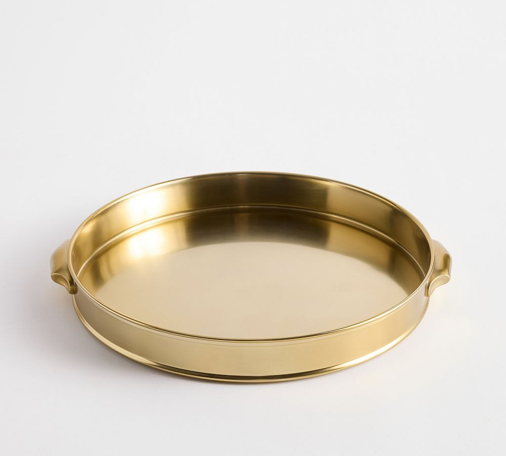 Harrison Round Bar Tray - Gold | Pottery Barn (US)