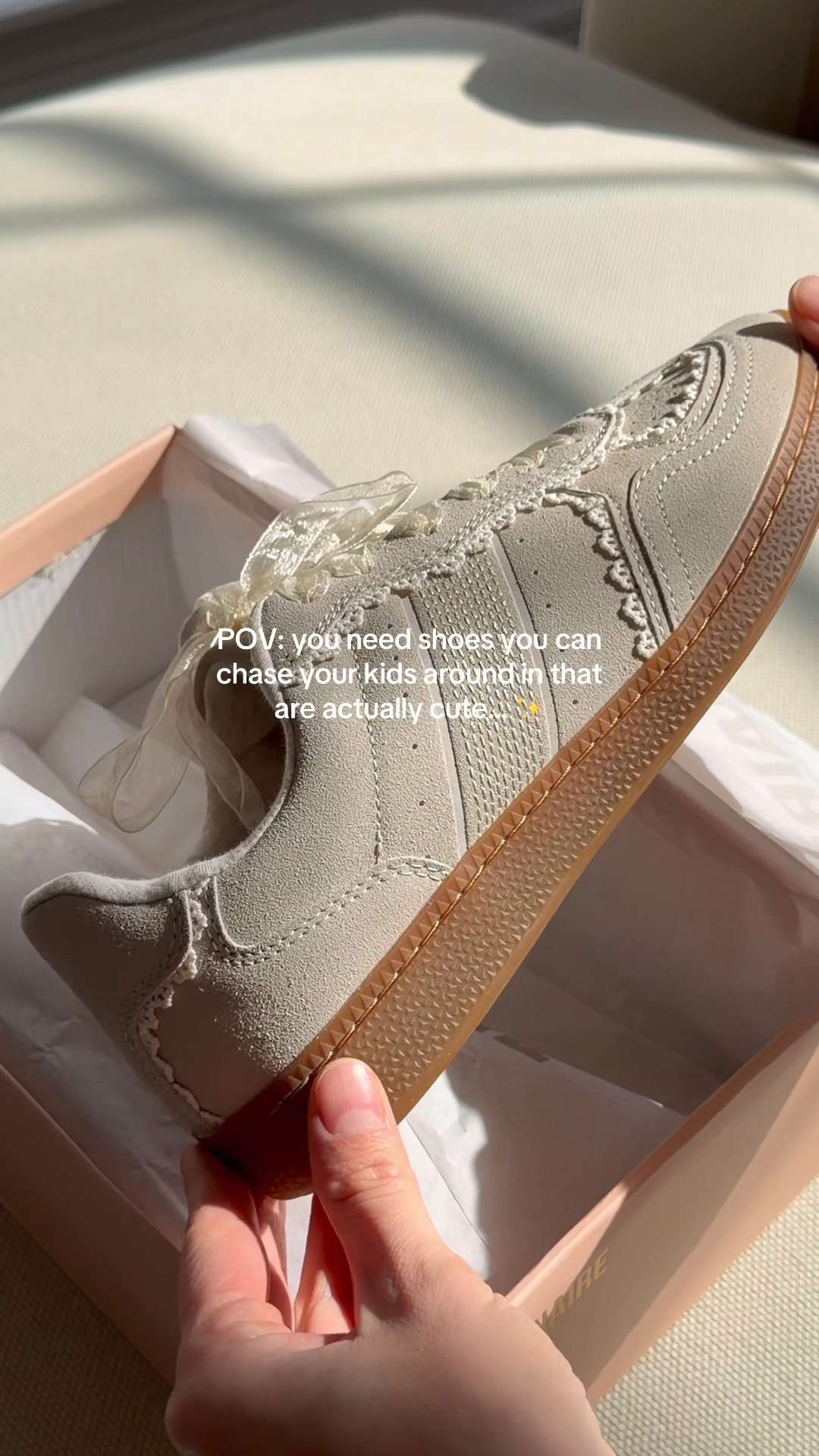 Cutest lace detail sneakers from Amazon!  

 