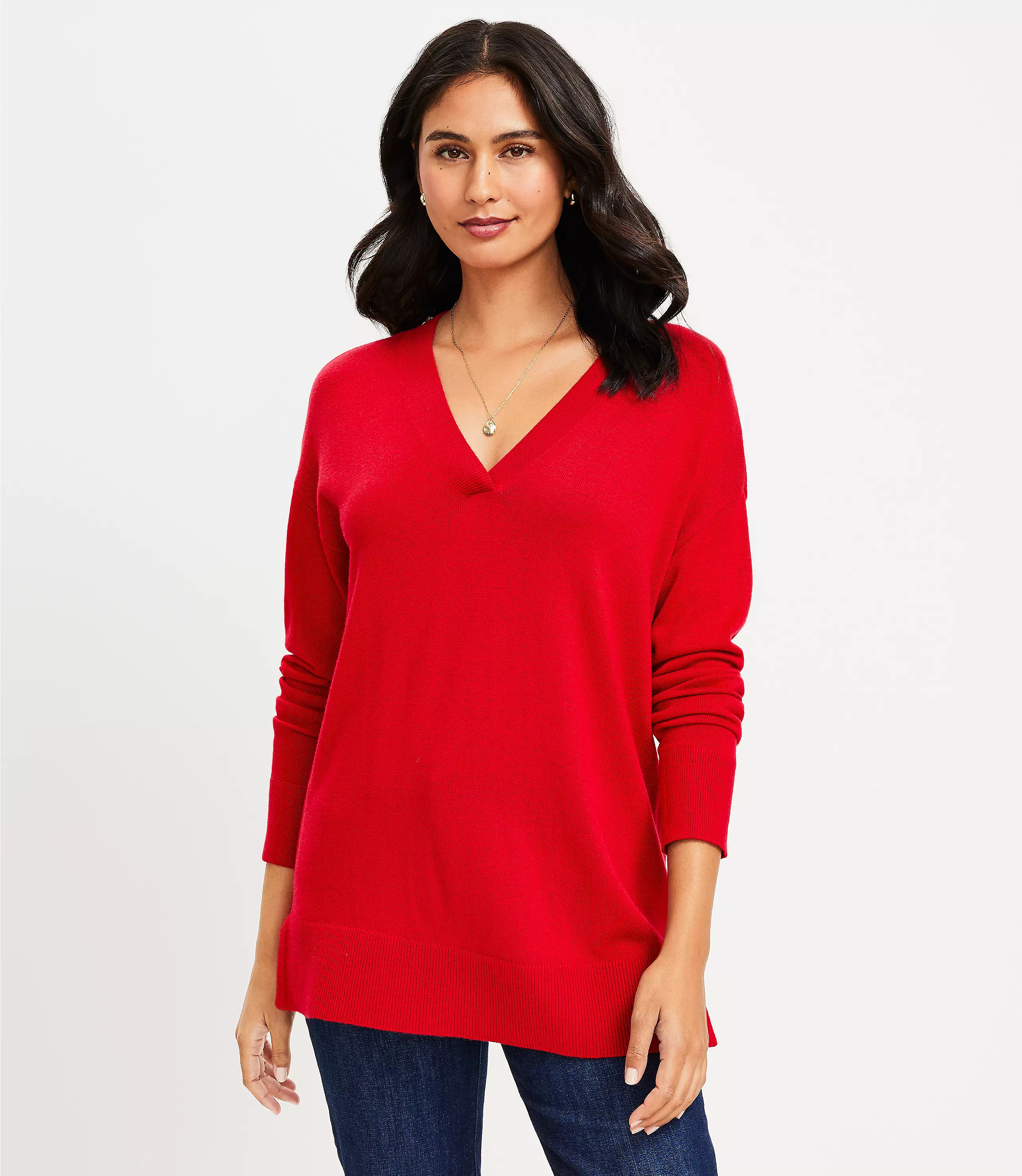 V-Neck Tunic Sweater | LOFT