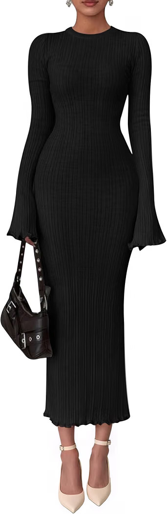 PRETTYGARDEN Women's Sweater Dress Long Sleeve Maxi Dresses | Amazon (US)