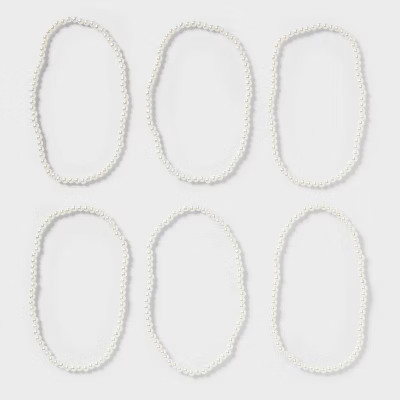 6ct Pearl Necklace - Spritz™: Kids Party Favors, Birthday Supplies, White Beads, Ages 4+ | Target