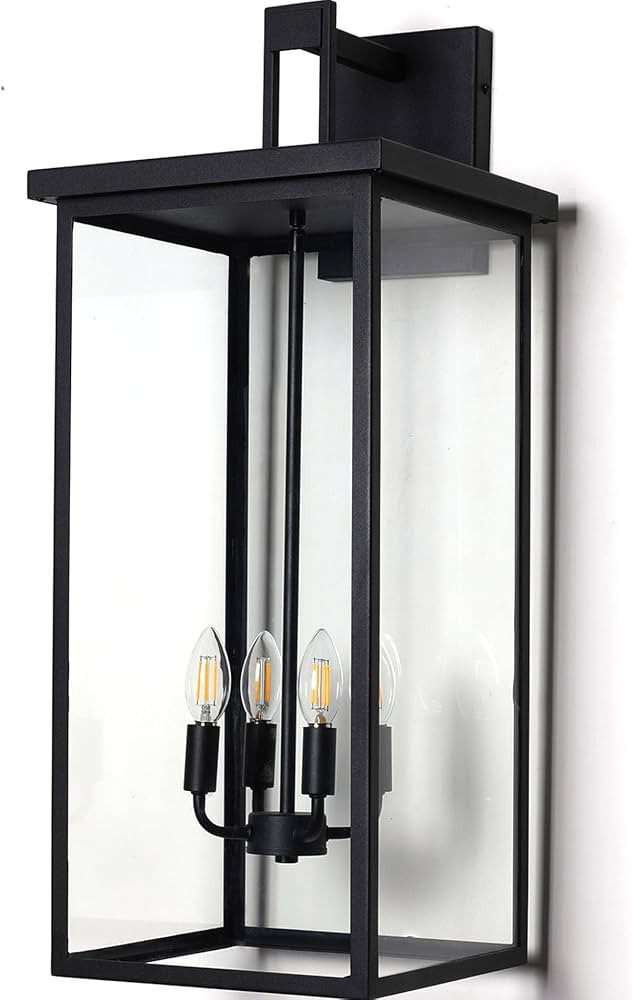 30" Extra Large Outdoor Wall Lights Exterior Wall Sconce,Black Outdoor Garage Lights,Modern Exter... | Amazon (US)
