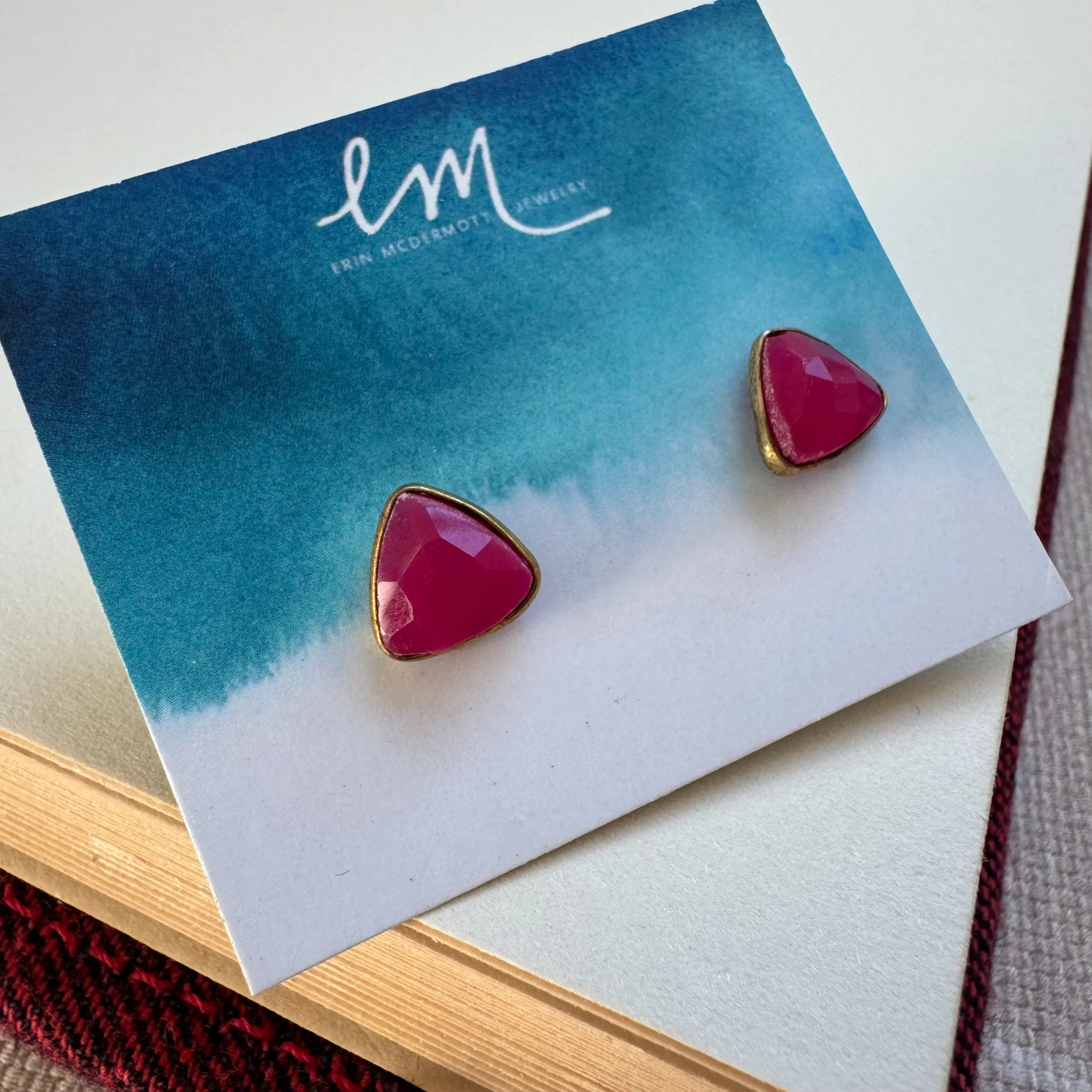 Lucky Raspberry Gemstone Studs | Erin McDermott Jewelry