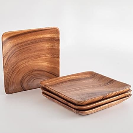 Wrightmart Wood Plates, Appetizer Platter, Snack Server, Charger, Versatile Tableware, for Side Dish | Amazon (US)