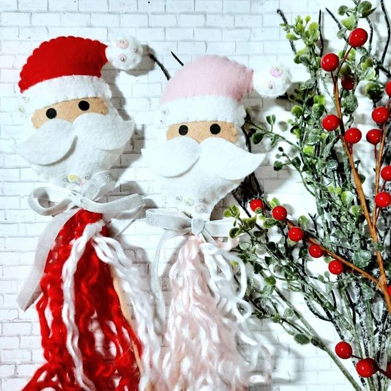Christmas Felt Wand Santa Wand Christmas Felt Flag Sequin | Etsy | Etsy (US)