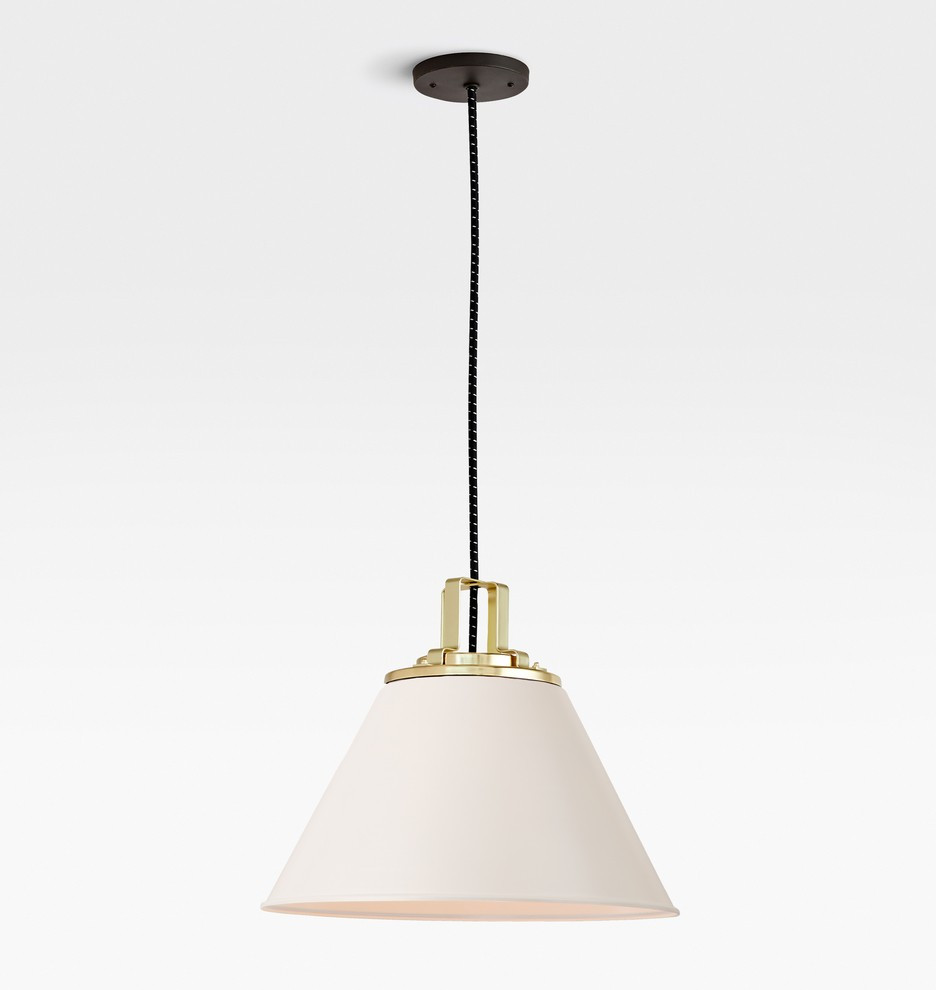 Butte 18" Cone Aged Brass Pendant | Rejuvenation