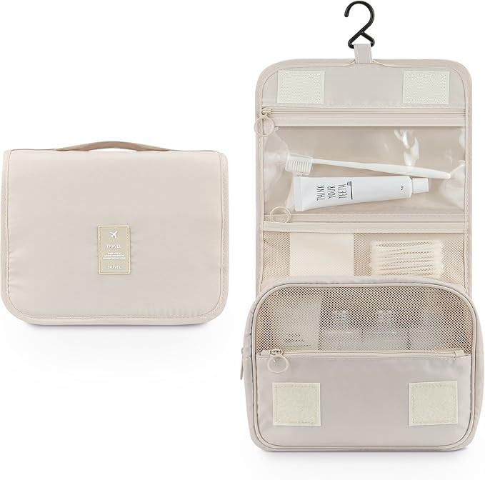 Mossio Hanging Toiletry Bag - Large Cosmetic Makeup Travel Organizer for Men & Women with Sturdy ... | Amazon (US)