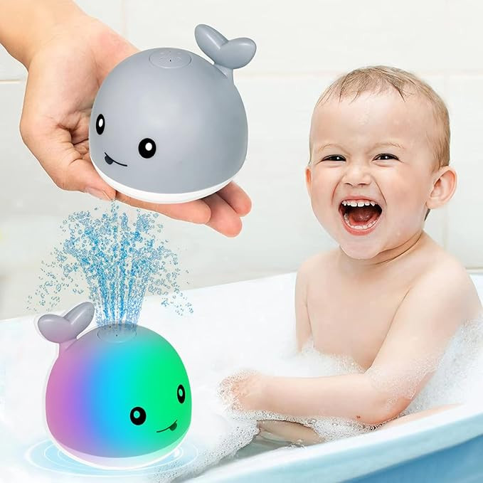 TFS TOP·FANS Baby Whale Bath Toy Infant: Light Up Fountain 6-12 Months Old Bathtub 18-24 Pool 3 ... | Amazon (US)