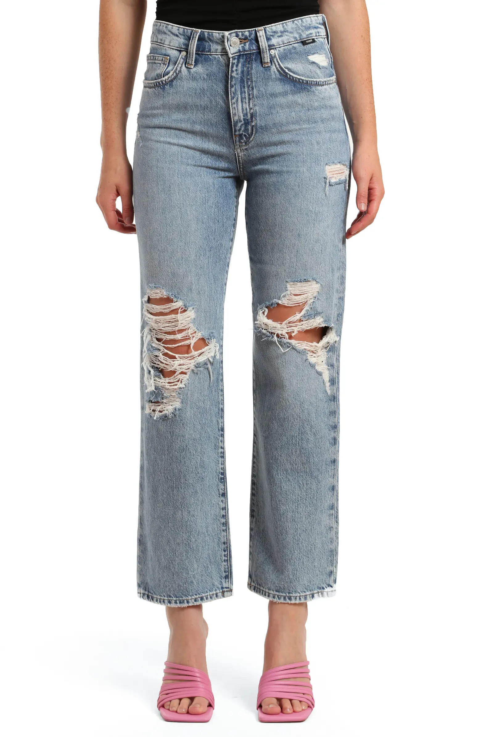 Mavi Jeans Barcelona Ripped High Waist Wide Leg Jeans | Nordstrom | Nordstrom