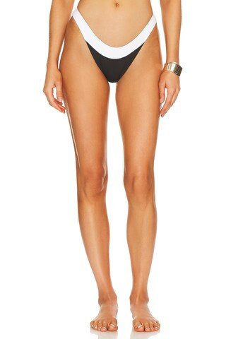 GIGI C Brett Bikini Bottom in Black & White from Revolve.com | Revolve Clothing (Global)