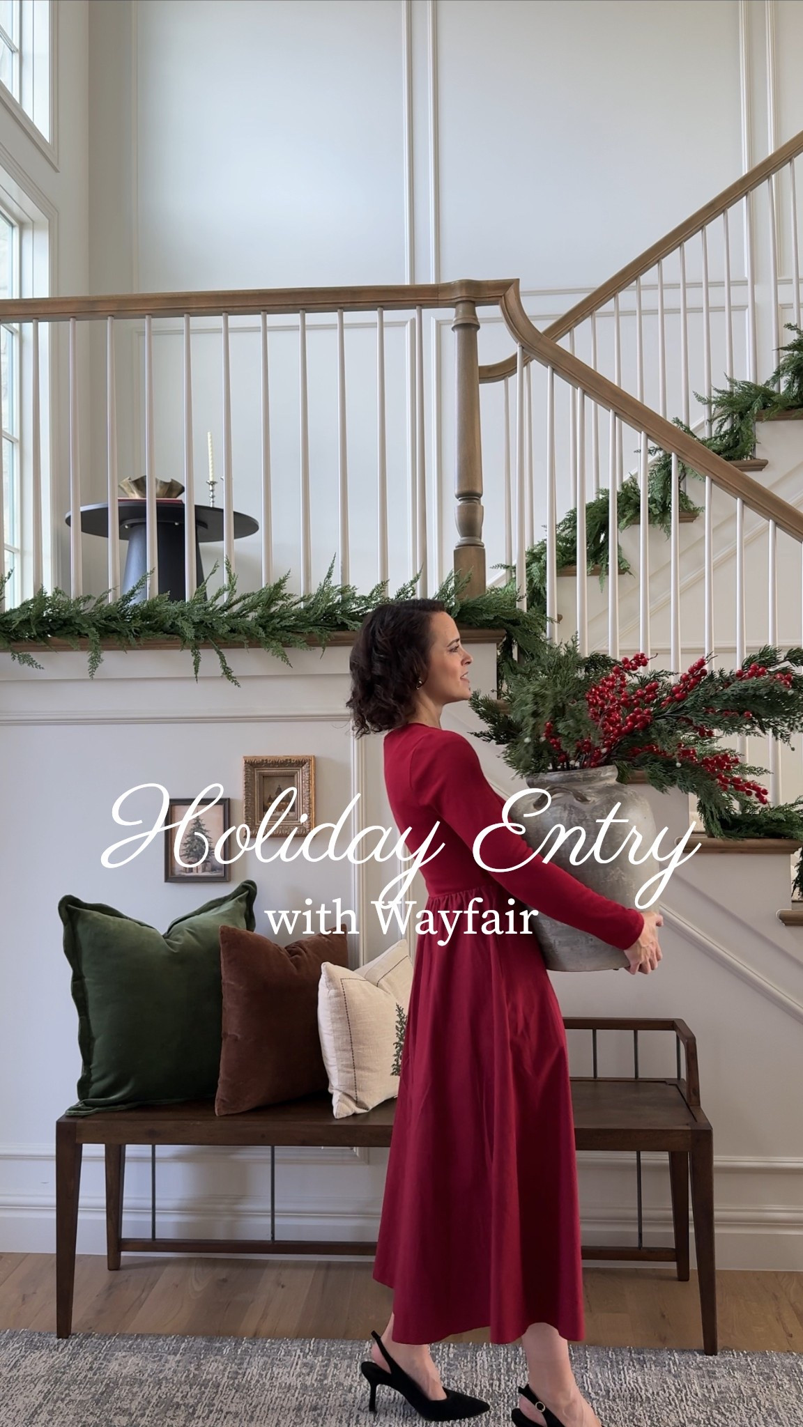 Sharing allllllll the links to the @wayfair pieces I used to style my entry for the holidays, and MORE favorites in my home—These are classic pieces that don’t go out is style and you’ll use for many Christmases to come. #ad 🎄✨

You already know @wayfair is one of my biggest go-tos for all things furniture and decor—they make it easy to get holiday-ready with so many beautiful festive pieces and fast easy shopping right to my door, so I don’t have to spend time in a store during the busiest time of year! 

Xoxo,
Andrea

#wayfair #wayfairpartner #liketkit #holidaydecorating #christmashomedecor 

Decorating for Christmas, designer look Christmas decor, designer styles Christmas decor, Christmas decorating inspiration, holiday decor ideas, Christmas entryway, cedar stems, berry picks, berry stems, red stems, Christmas stems, silver decor, silver candlesticks, velvet pillow, entry decor, entry table, entry bench, entry rug, ruffle pillow, green pillow, earthy vase 