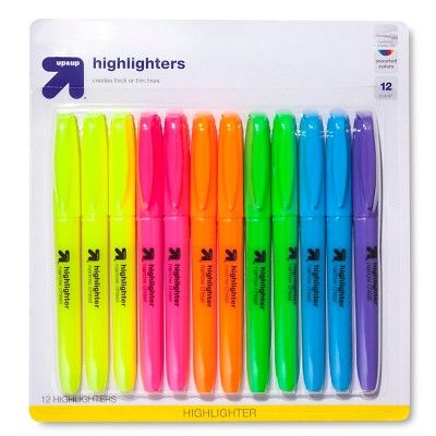 Highlighters Narrow Chisel Tip Multicolor 12ct - Up&Up™ | Target