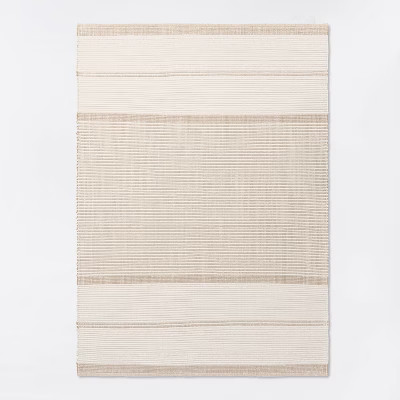 Marina Hand Woven Stripe Wool Cotton Area Rug Cream - Threshold™ designed with Studio McGee | Target