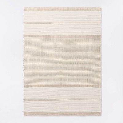 5'x7' Marina Striped Wool/Cotton Area Rug Cream - Threshold™ designed with Studio McGee | Target