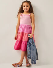 Ric Rac Colour Block Tiered Dress Pink | Monsoon (UK)