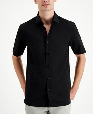 Men's Solid Short Sleeve Shirt, Created for Macy's | Macys (US)