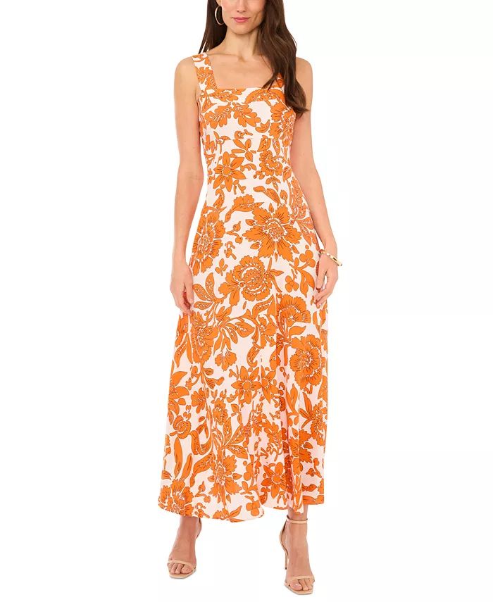 Vince Camuto Women's Printed Smocked-Back Maxi Dress - Macy's | Macy's