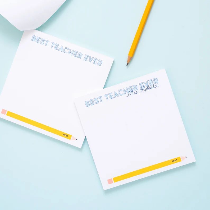 Personalized Best Teacher Ever Notepad, Teacher Gift, Teacher Notepad, Teacher Appreciation Gifts... | Etsy (US)