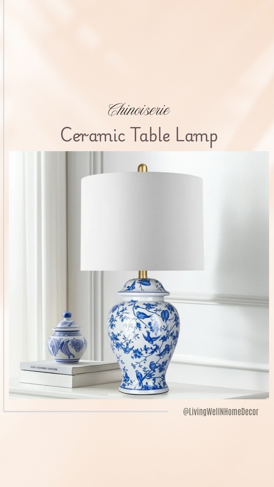 23.6'' Chinoiserie Ceramic Table Lamp Blue and White Porcelain Lamp for Nightstand

#LTKHome #LTKFindsUnder100 #LTKStyleTip
