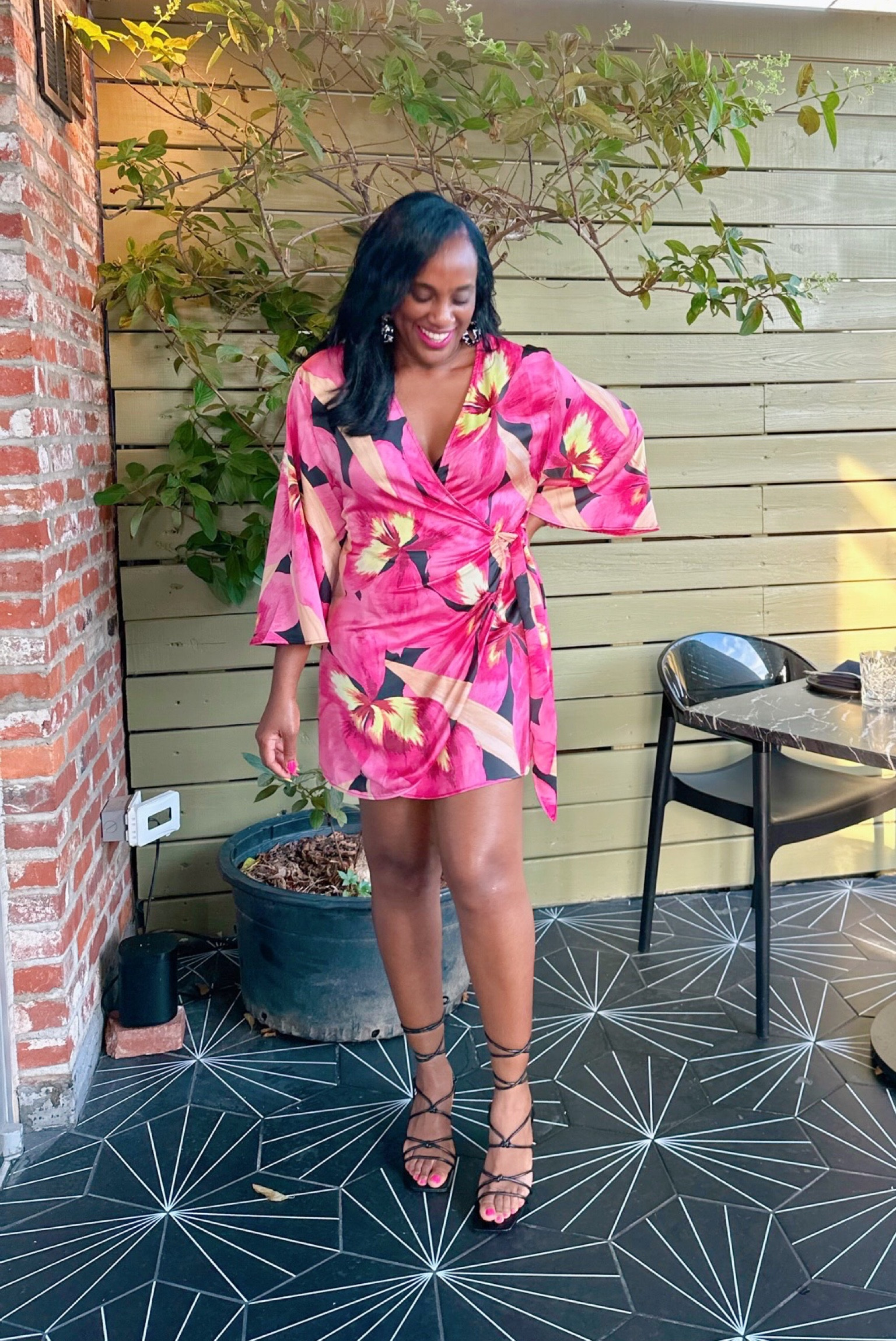 Beautiful wrap dress worn to dinner in DC. Perfect for a girls night out or date night. Wearing Size M.
Shoes are super cute yet comfortable, and come in 5 colors. 

#LTKunder100 #LTKunder50 #LTKshoecrush