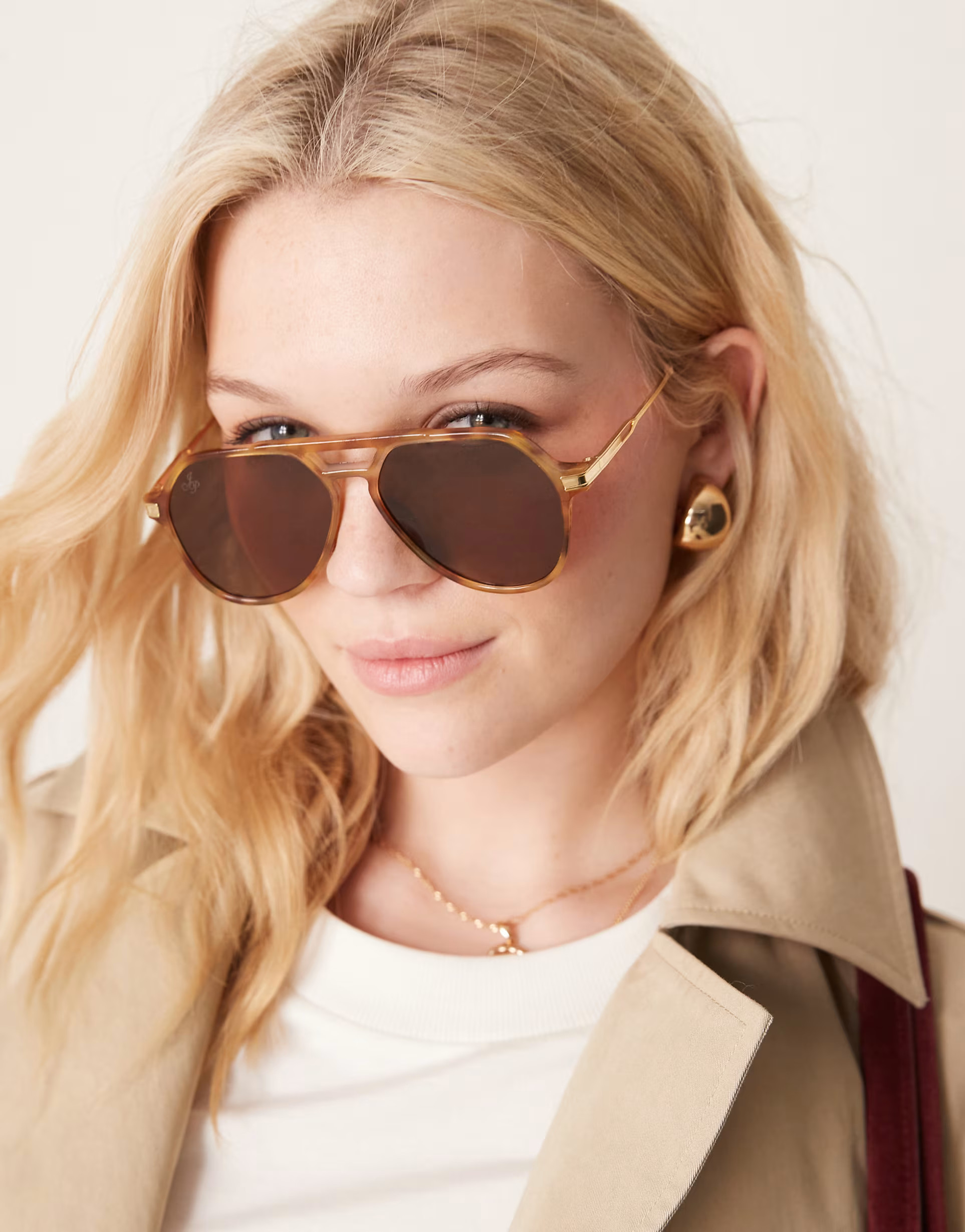 Jeepers Peepers aviator sunglasses light tortoiseshell | ASOS (Global)