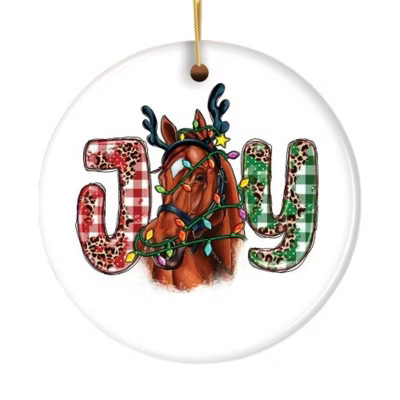 Joy Christmas Horse Holiday Ornament 3 | Target