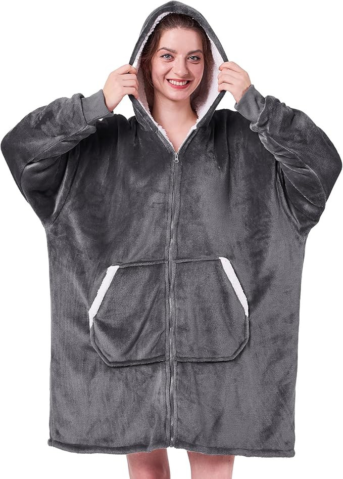 JOYWOO Wearable Blanket Hoodie, Birthday Christmas Gifts for Women Men Mom, Oversized Hooded Blan... | Amazon (US)