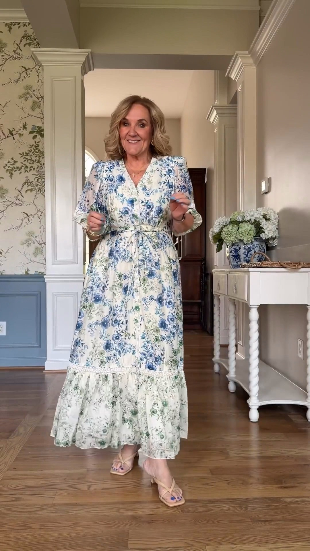 This blue floral maxi dress is effortlessly elegant with a romantic print, feminine puff sleeves, and a beautifully flowy skirt. Perfect for weddings, garden parties, brunch, or any occasion where you want to feel polished and pretty.

💡 LTK MADE EASY

❤️ Heart = Support my posts
🔖 Save = Get sale & restock alerts
📋 Lists = Keep favorites organized
📲 Share = Send to yourself for later
💬 Comment = Ask me anything

#LTKootd #LTKOver40 #LTKSeasonal