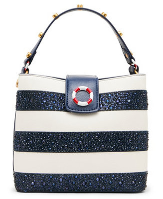 Betsey Johnson Ahoy, Gorgeous Rhinestone Stripe Mini Bucket Handbag - Macy's | Macy's