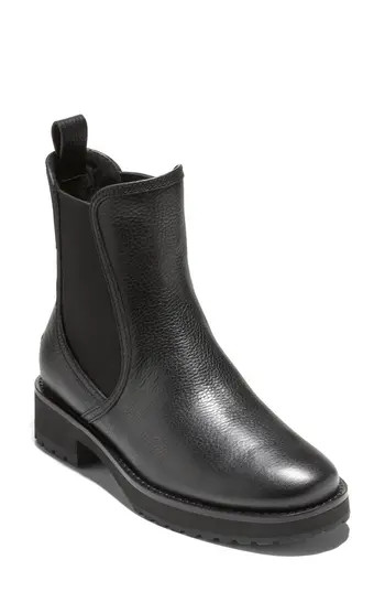 Cole Haan Lyndon Waterproof Chelsea Boot in Black Leather Wp at Nordstrom Rack, Size 7.5 | Nordstrom Rack