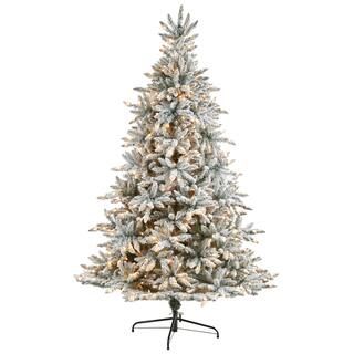 8ft. Pre-Lit Flocked West Virginia Spruce Artificial Christmas Tree, Clear Lights | Michaels Stores