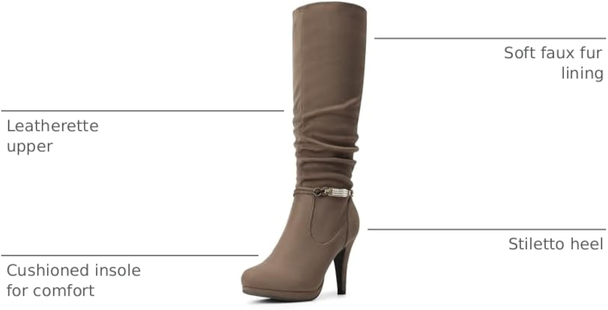 DREAM PAIRS Women's Knee High Platform Heel Boots | Amazon (US)
