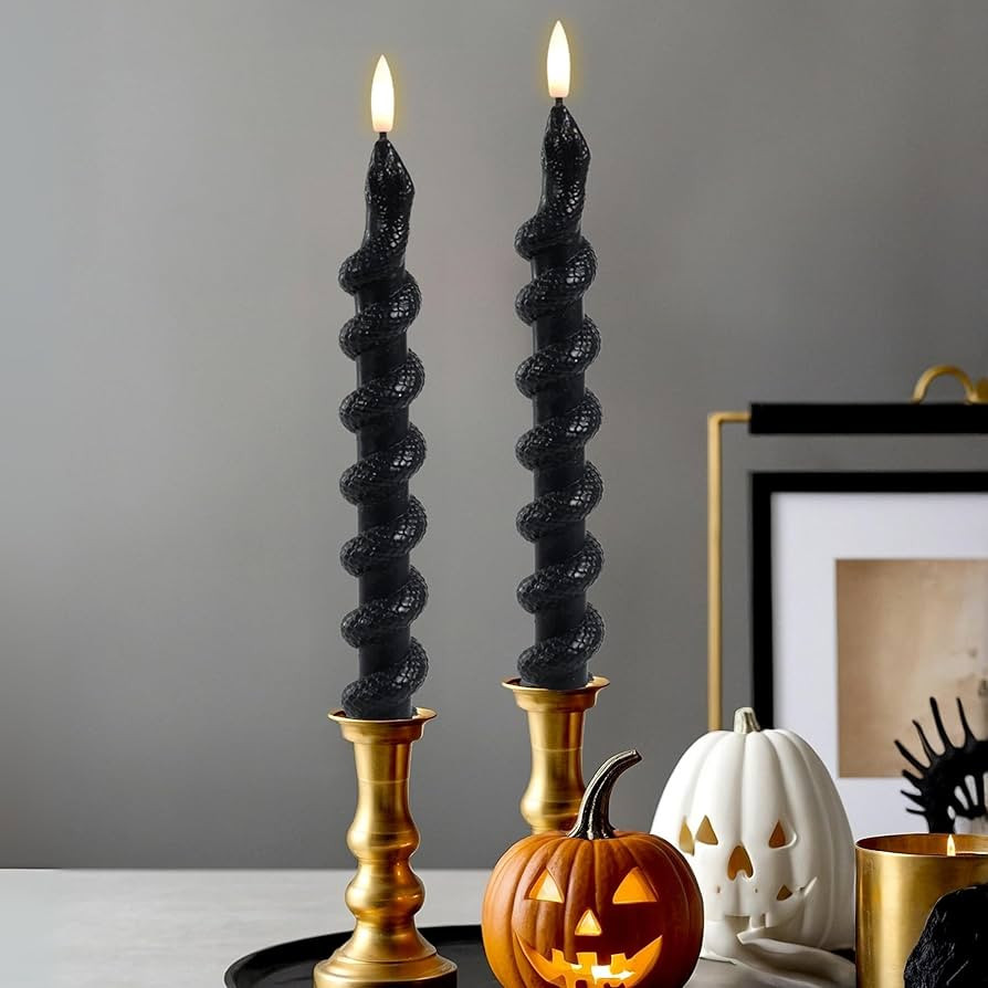 LumiPur Signature Halloween Collection Natural Glow Flickering Flameless LED Wax Taper Candle 1" ... | Amazon (US)
